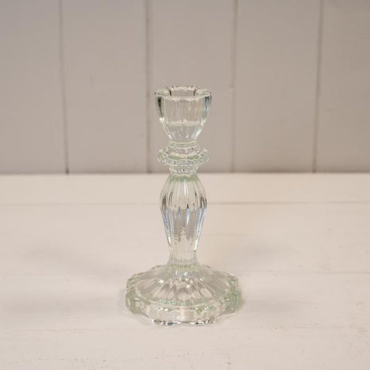 Clear Glass Candle Stick Holder L8.4cm W8.4cm H15.7cm
