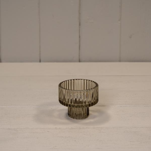 Smokey Brown Glass Candle Holder