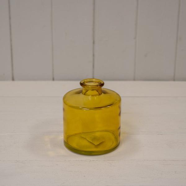 Yellow Squat Glass Bottle D9 x H10.3cm  Weight-299g