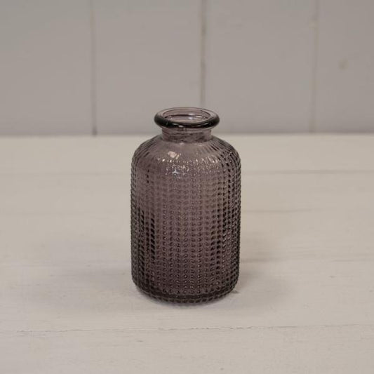 Amethyst Dimpled Glass Bottle D6.3 x H10cm