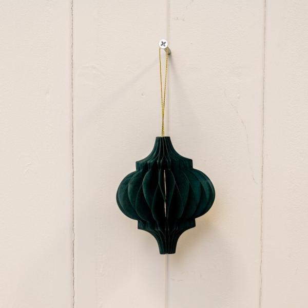 Set of 3 Dark Green Spinning Top Baubles