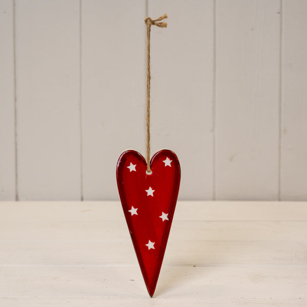 Hanging heart red 13cm