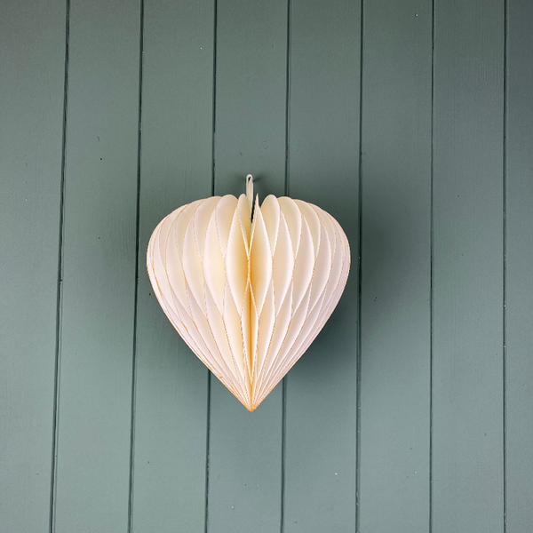 Hanging Handmade White Heart  Paper Decoration
