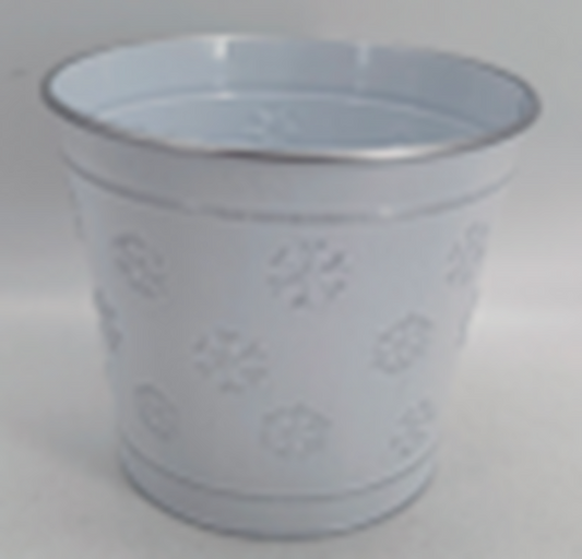 15cm Frosted Snowflakes Pot