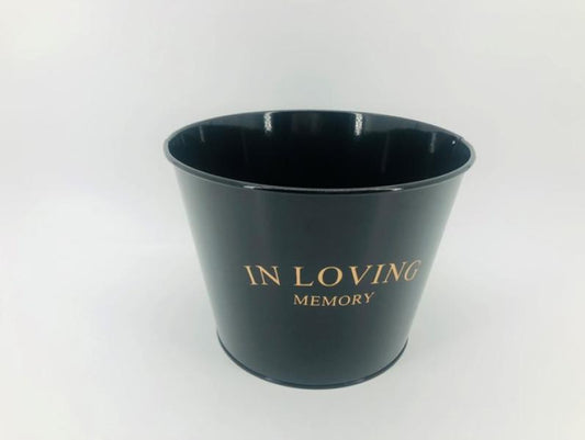 23cm Black Zinc Memorial Planter