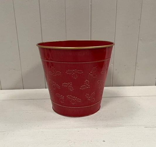 21cm Christmas Holly Pot
