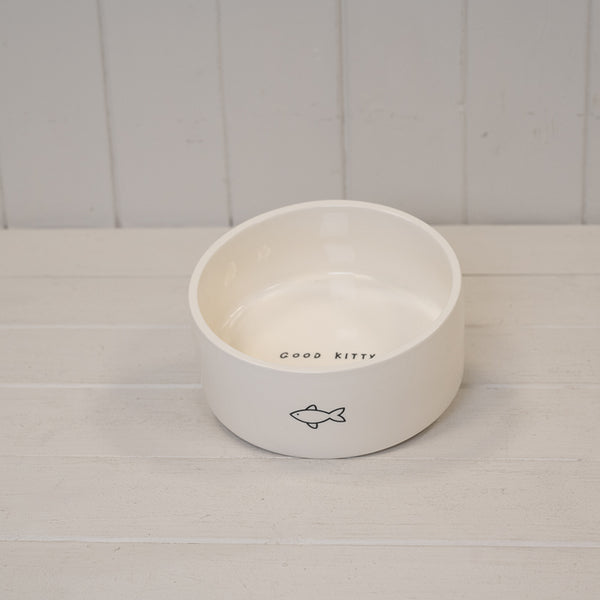 Ceramic Pet Bowl with Fish Design.