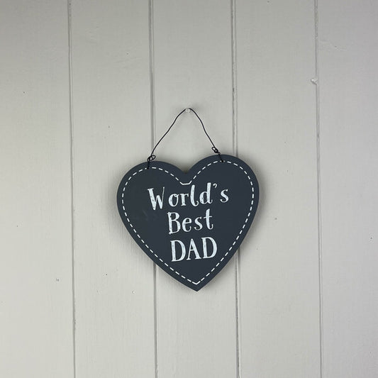 Grey 'World's Best Dad' Hanging Sign