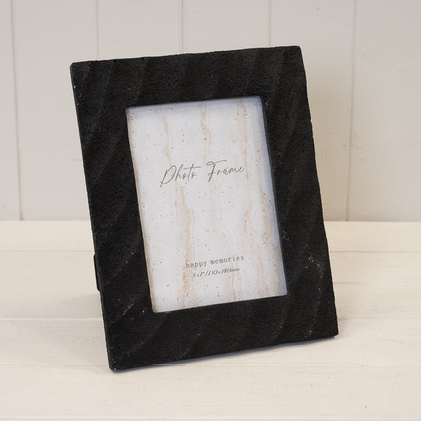 Timeless Black Sandy Textured Photo Frame. 5x7 inch