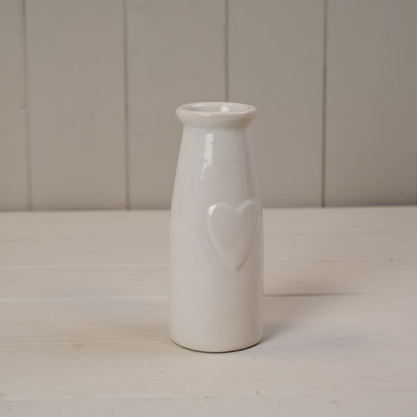 Ceramic vase with heart 6x14.5cm