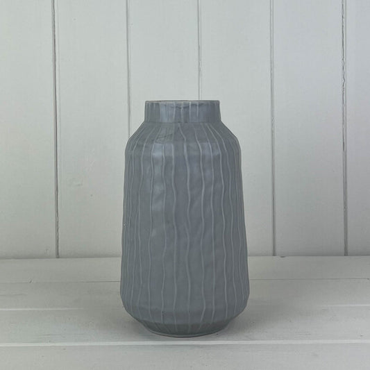 Large Glazed Pastel Grey Vase (19cm)  H19.5cm D11.1
