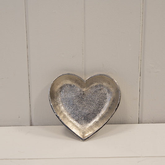 Silver Heart Shape Plate 11x11x2cmÂ  Weight-89g
