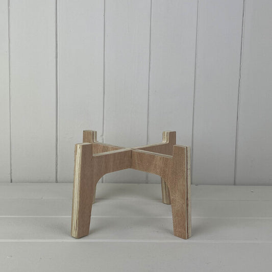 Large Natural Slot-together (Flat Pack) Plant Stand For 16cm Pot (H12.3cm D21cm)