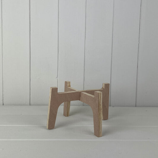 Medium Natural Slot-together (Flat Pack) Plant Stand for 14cm Pot  (H10cm D18cm)