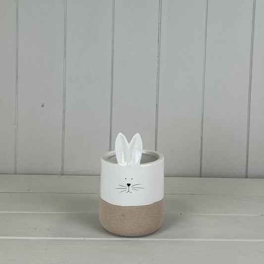 Ceramic White Rabbit Pot H14.2cm D9.2cm  Weight-357g