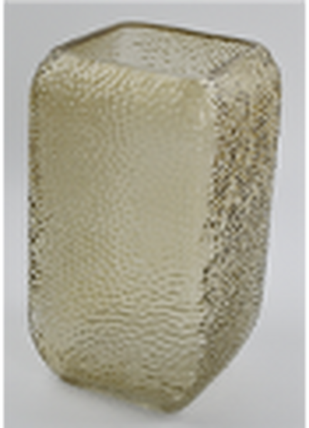 Light Brown Dimpled Square Vase