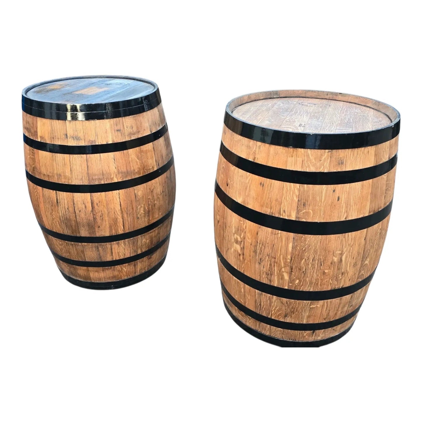 Reclaimed Oak Whisky Barrel Bar Table – Rustic Garden & Home Bar Furniture