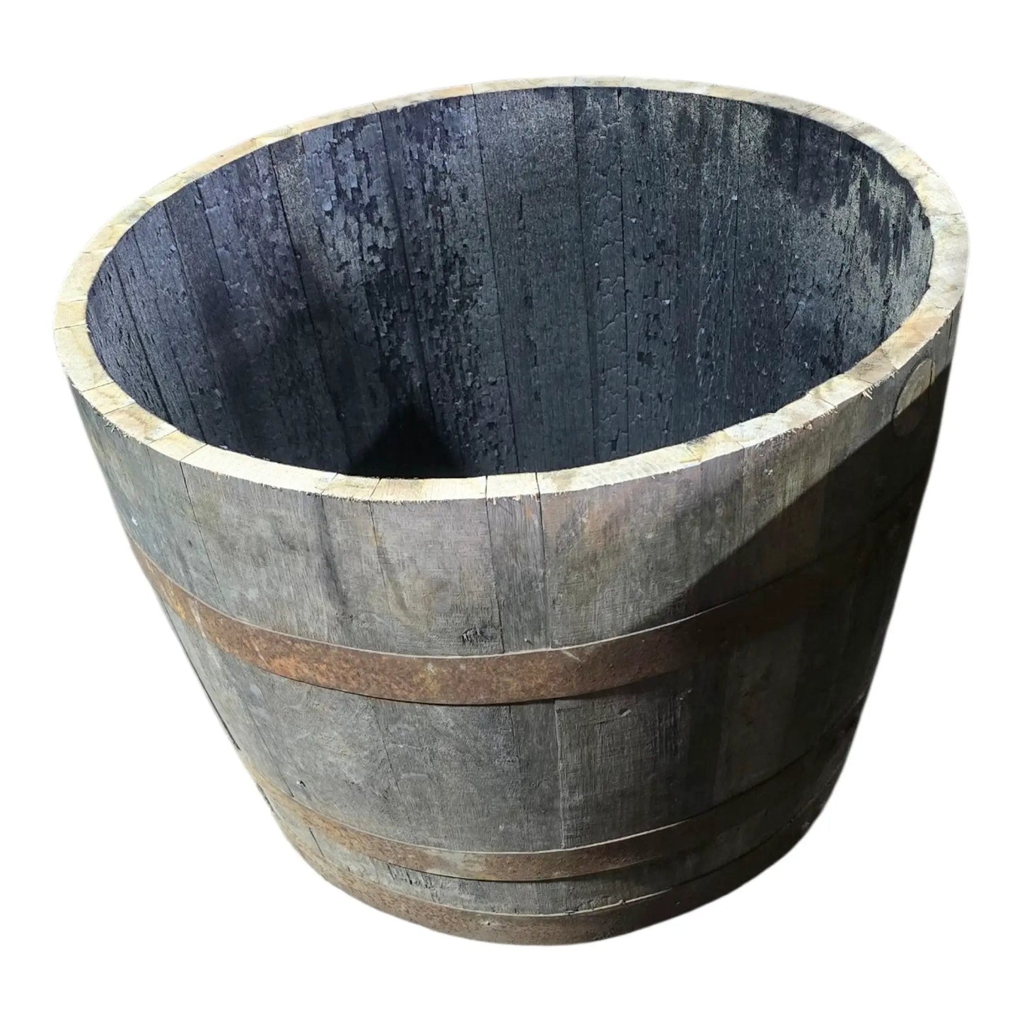 Large Oak Reclaimed Whisky Barrel Planter Pot 50cm Outdoor Garden Decor Patio