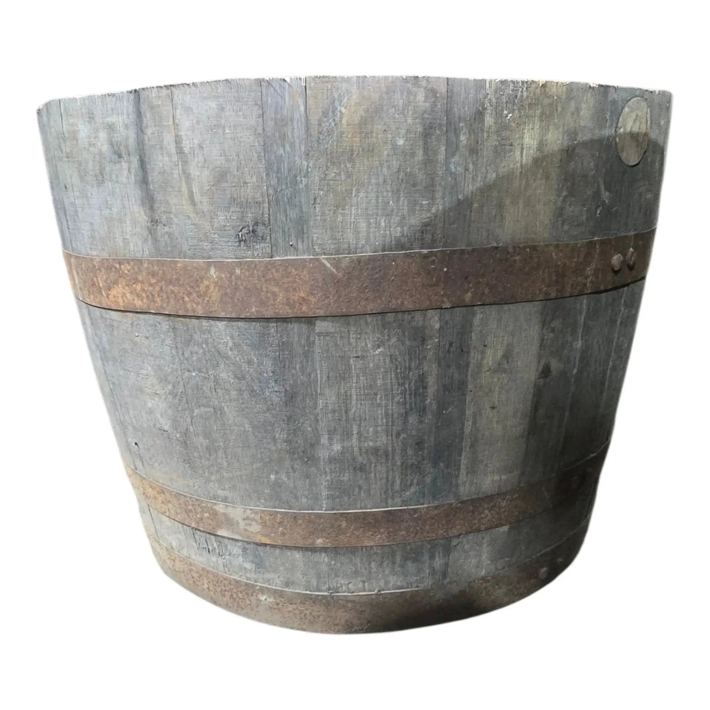 Large Oak Reclaimed Whisky Barrel Planter Pot 50cm Outdoor Garden Decor Patio