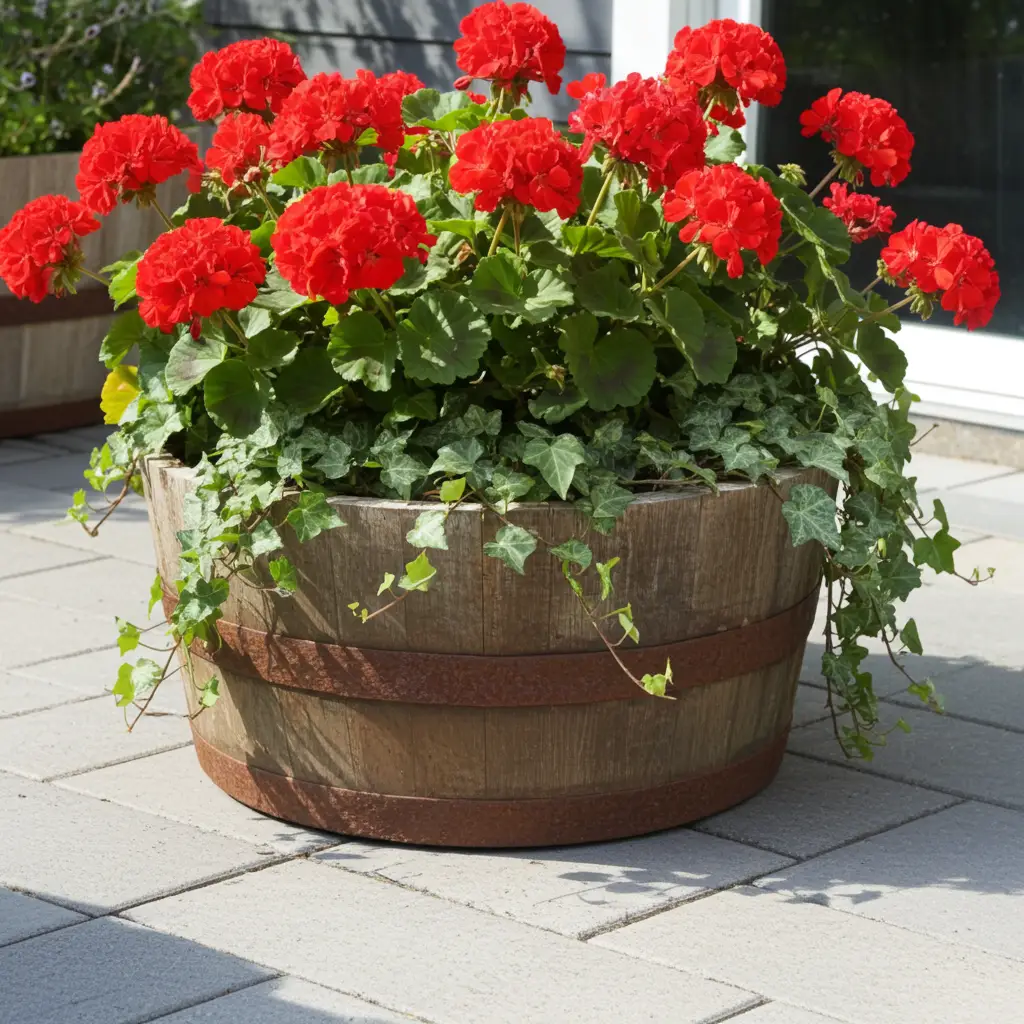25cm Genuine Half Whisky Barrel Planter – Oak Whiskey Plant Container Flower Pot
