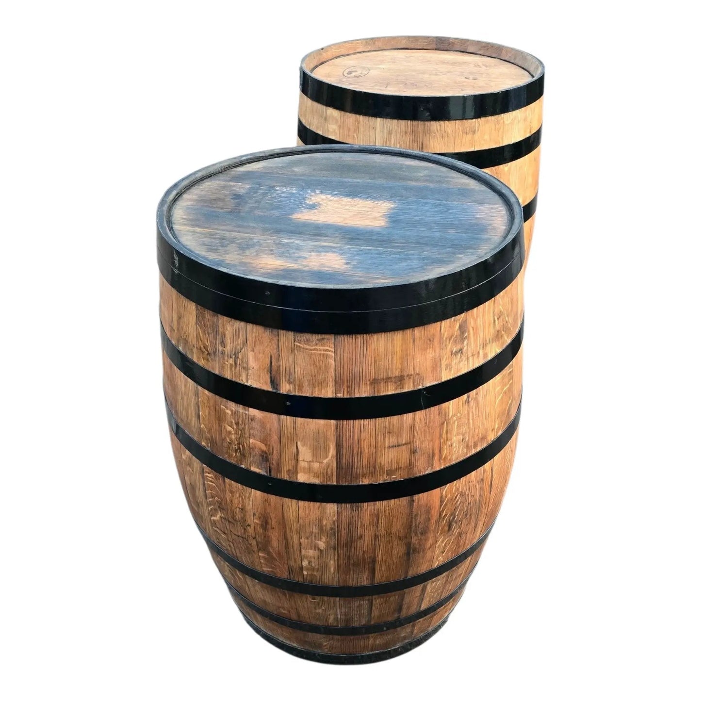 Reclaimed Oak Whisky Barrel Bar Table – Rustic Garden & Home Bar Furniture