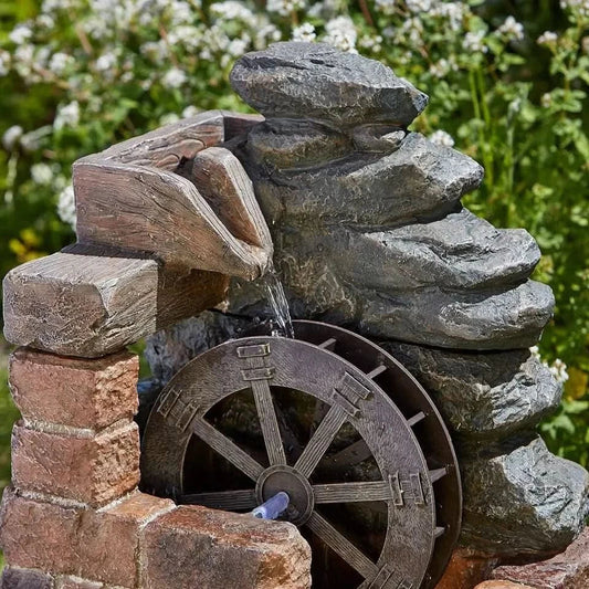Heywood Mill Garden Solar Water Fountain Water Feature