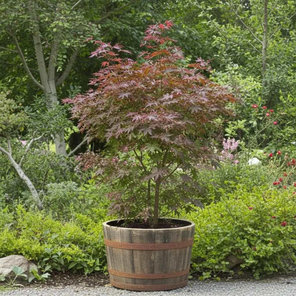Whisky Barrel Flower Pot Planter With Drainage Hole Whiskey Half Barrels Garden Patio