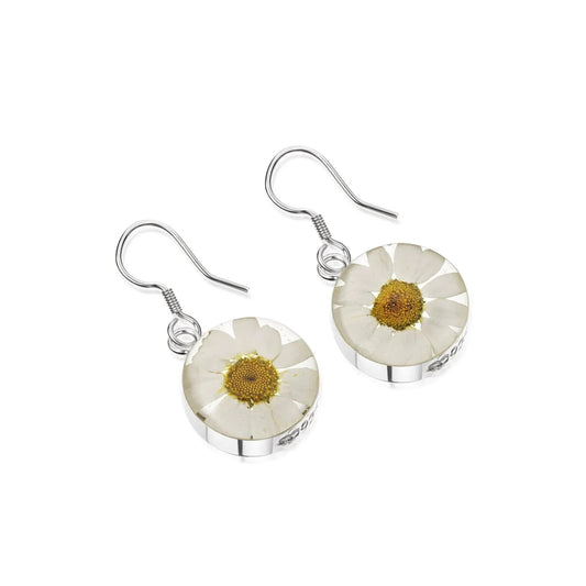 Daisy Earrings by Shrieking Violet® Sterling silver with real daisies!