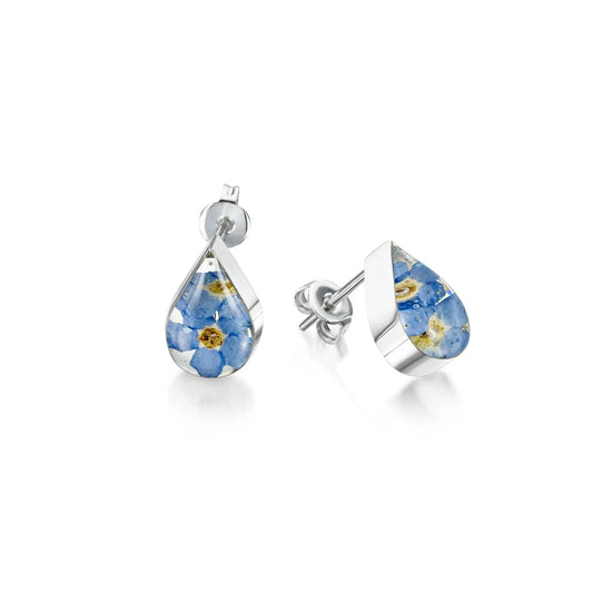 Forget-Me-Not Teardrop Stud Earrings