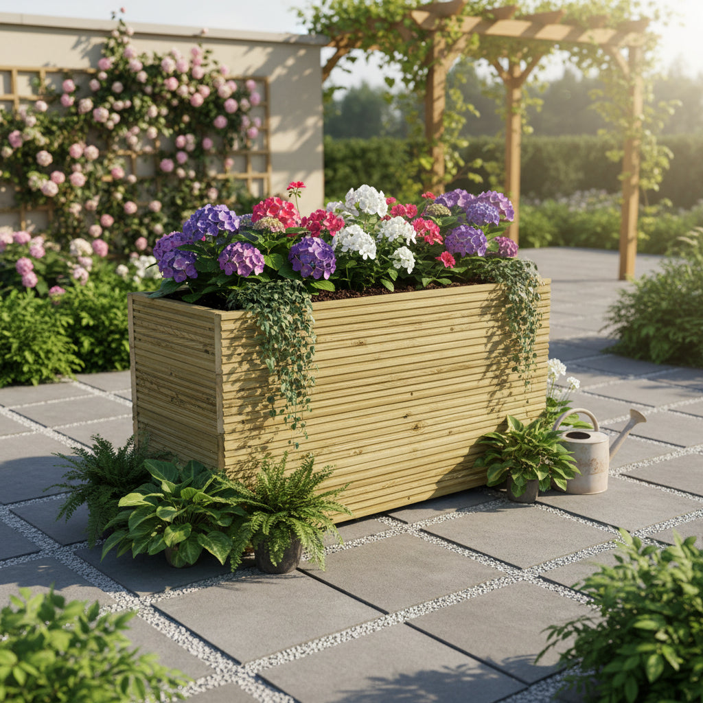 Tall Wooden Decking Planter – 88 × 35 × 63 cm