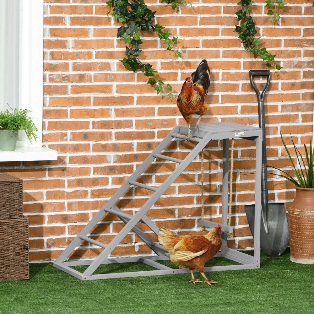 Chicken Platform PawHut Chicken Coop Toy – Swing, Ladder & Platform | Grey - Woodmeadow ...