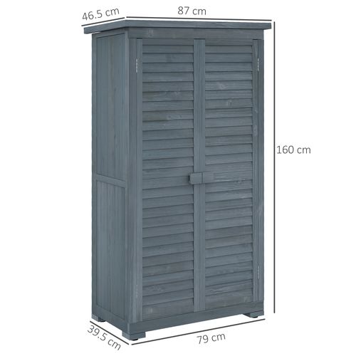 Outsunny Wooden Garden Storage Shed, 3 Shelves Tool Cabinet