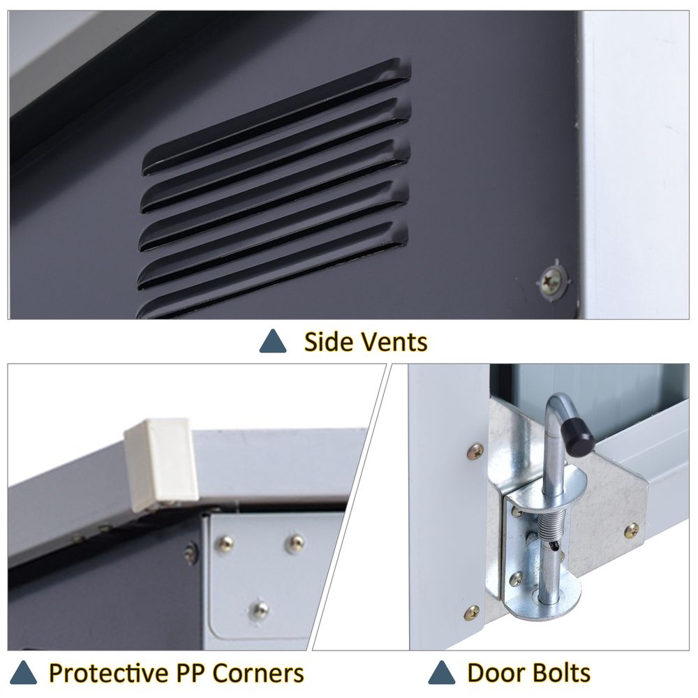 Heavy-Duty Steel Garden Storage Shed | Double Door & Lid | Trash Can Cover