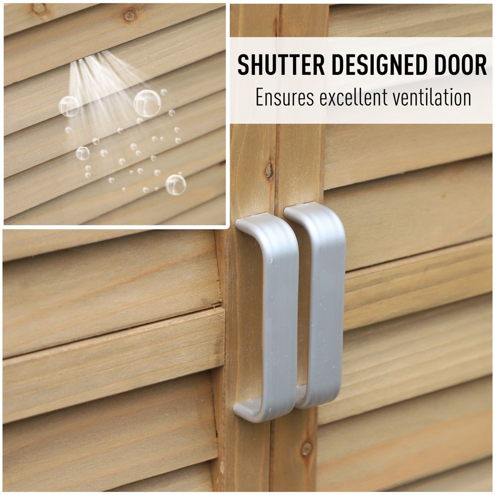 Garden Storage Unit Solid Fir Wood Garage Organisation Sturdy Cabinet Outdoor