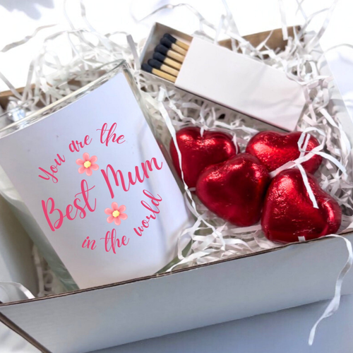 You're The Best Mum In The World Candle Gift Set | Mothers Day | Birthday Gift for Mum | Message Candle For Mum | Mothers Day Hamper UK