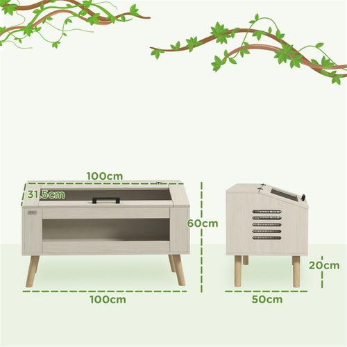 Reptile Box for lizards, horned frogs, snakes, chameleons and other reptiles Oak tone 60H x 100L x 50Wcm