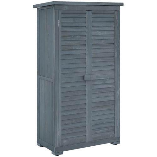 Outsunny Wooden Garden Storage Shed, 3 Shelves Tool Cabinet