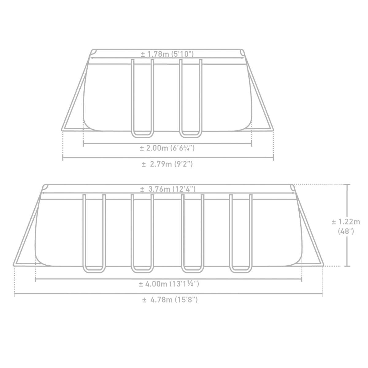 Intex 13ft 1.5" x 6ft 6.75" x 48" Prism Frame™ Rectangular Above Ground Swimming Pool with Filter Pump and Accessories