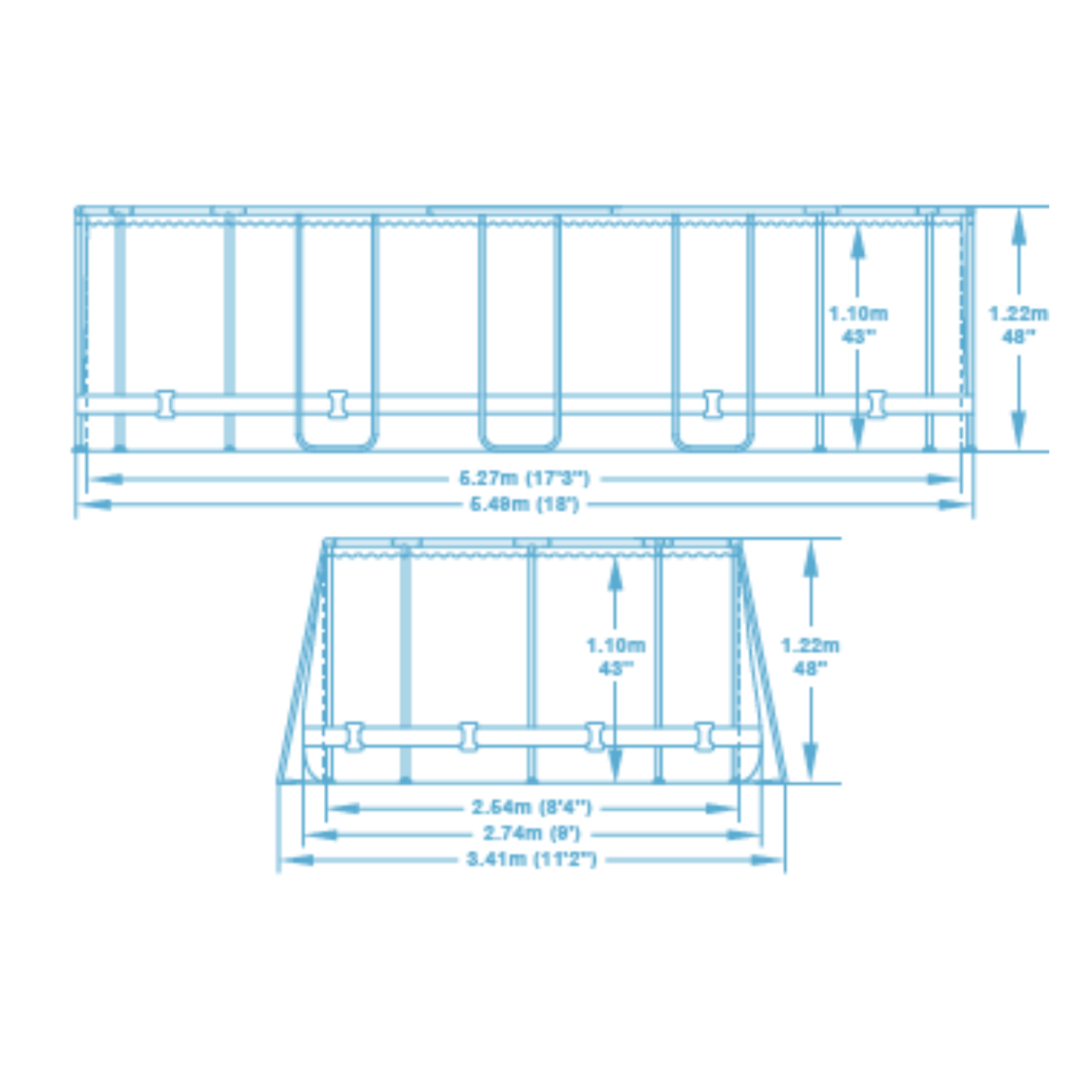 Bestway 18ft x 9ft x 48" Oval Steel Pro Max™ Above Ground Swimming Pool, Filter Pump & Accessories