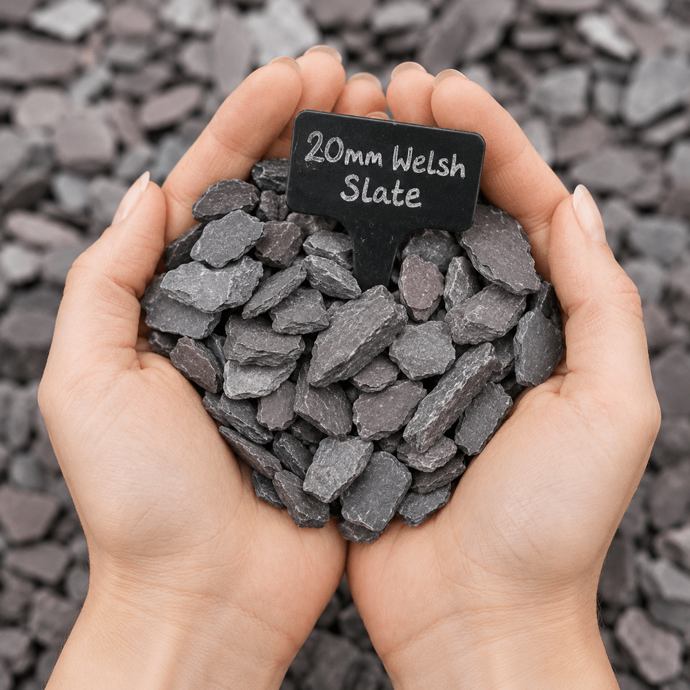 Welsh Green Crushed Slate Chippings 20mm Bulk Bag