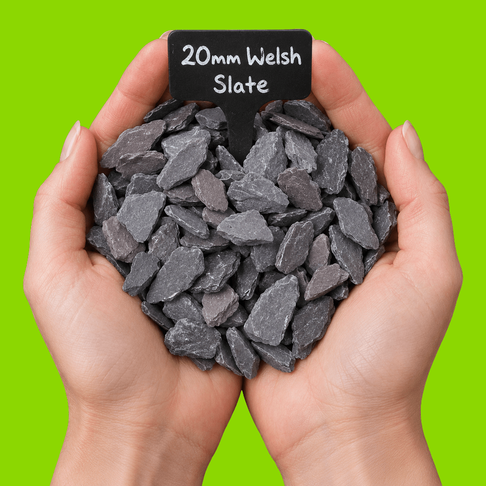 Welsh Green Crushed Slate Chippings 20mm Bulk Bag