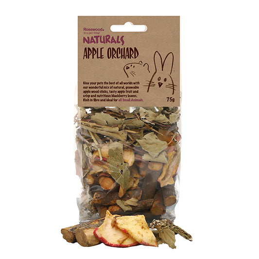 Apple Orchid mix of natural, gnawable apple wood sticks