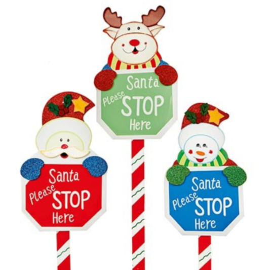 Santa Stop Here Sign