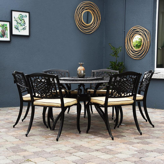 Toulouse - 6 Seat Set with Round Table & Lazy Susan (Bronze)